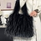 thumbnail image 4 of Mochila de moda negra, pequeña mochila casual para señoras, bolso ligero para viajar con asa de hombro, 4 of 6