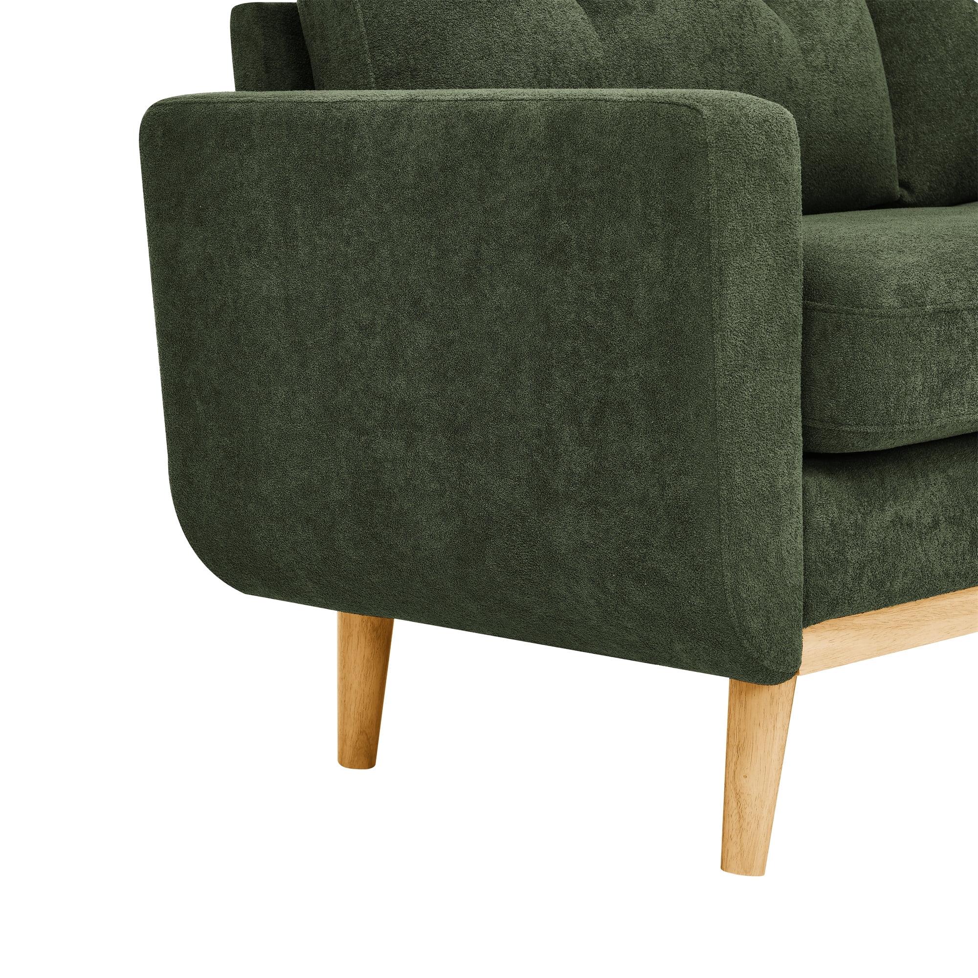 Aukfa 68" Small Sofa Couch Comfy Mid Century Modern Loveseat Sofa for Living Room Bedroom, Green