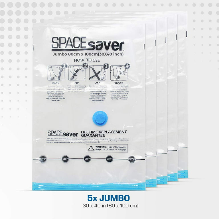  Spacesaver Vacuum Storage Bags (Jumbo 5 Pack) Save 80
