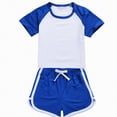 thumbnail image 2 of kpoplk Toddler Girl Clothes Summer Cotton Print T-Shirt and Jeans Shorts Set Casual Girls 2 Piece Outfits Sets 2T-8Y(Blue,5-6 Y), 2 of 5