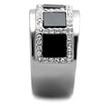 thumbnail image 2 of Anillo Color Plata Para Hombres de Acero Inoxidable Onyx Cuadrados con Diamantes, 2 of 4