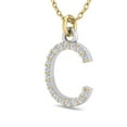 thumbnail image 2 of SuperJeweler C Initial Necklace In 14 Karat Yellow Gold With 18 Diamonds, With Free 18 Inch Chain, For Women, 2 of 6