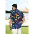 thumbnail image 5 of HAPPY BAY Men's Hawaiian Shirts Short Sleeve Button Down Shirt Men's Vacation Shirts Summer Beach Casual Tropical Shirts for Men Funny 5XL Colorful Trees, Blue, 5 of 6