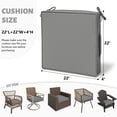 thumbnail image 6 of Kimunuk Outdoor Chair Cushions set of 2, 22" x 22" Zipped Waterproof Outdoor Seat Cushions Couch Pads with Ties for Patio Furniture, Light Grey, 6 of 6