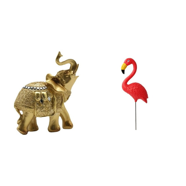 Figura de escritorio,Estante de estatua de elefante para escritorio,oficina,decoración del hogar,Estatua de estaca de jardín,Adorno de flamenco para jardín,patio,porche,Estatua de