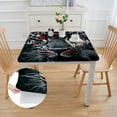 thumbnail image 2 of Acheng Leopard Red Eyes Quote Square Tablecloth Outdoor Fitted 100% Polyester Fiber 52*52, 2 of 8
