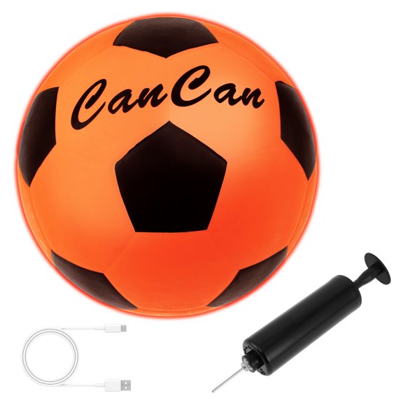 Grusce Light Up Soccer Ball Rubber Glowing Soccer Ball for Night Play Rechargeable LED Light Up Soccer Ball Creative Glow Soccer Ball for Children Teenagers Adults