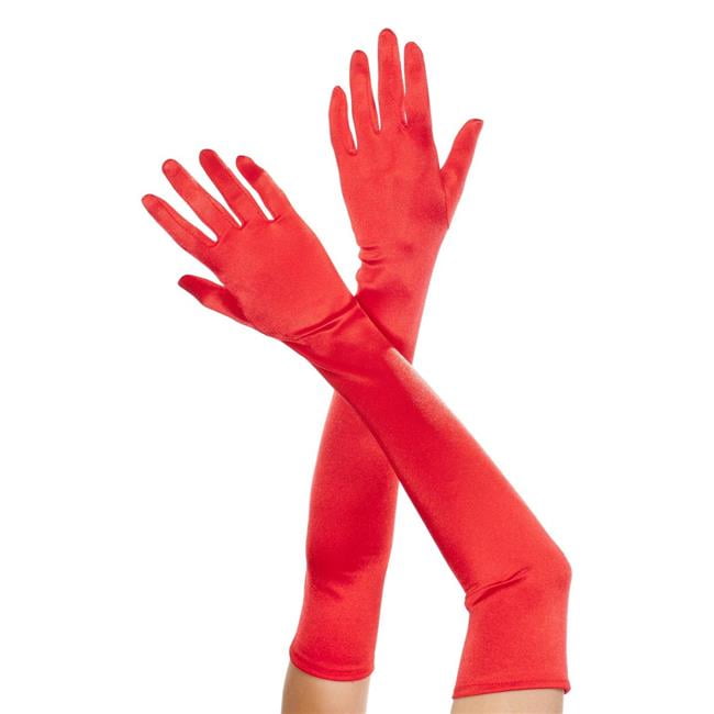 Extra Long Satin Gloves - Red - Walmart.com - Walmart.com