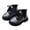 Black, variant on Caqnni Girls Knee High Boots Fashion Lug Sole Side Zipper Tall Riding Boots for Toddler Little Kid Big Kid Girl's Leather Knee High Riding Boots Size 6