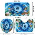 thumbnail image 4 of and Fishes Bathroom Sets with Rugs and Accessories Blue Ocean Seaweed Shower Curtains Set Bathroom Sets for Boys and Girls Underwater Sea World Bathroom Sets with Bath Mat, 4 of 9