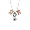 thumbnail image 2 of Delight Jewelry Silvertone Disc 1/2'' Number - 6 - Multi-Colored Crystal Mom Charm Necklace, 2 of 5