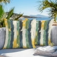 thumbnail image 5 of Waterproof Throw Pillow Covers Set of 2, 26x26 Inch Green Yellow Blue Abstract Decorative Pillowcases Outdoor Pillow Slip Cushion Covers Set for Couch Tent Modern Abstract Art Color, 5 of 7