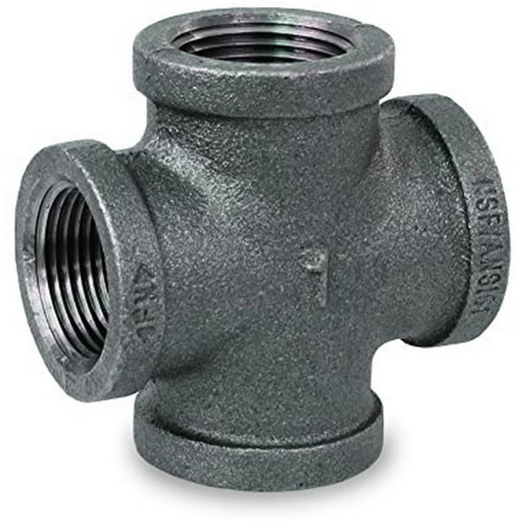 Supply Giant BMCR0018 Black Malleable Cross Fitting, 1/8"