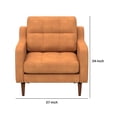 thumbnail image 5 of Juan 39 Inch Modular Chair with Tufted Back and Seat, Modern Brown Leather- Saltoro Sherpi, 5 of 5