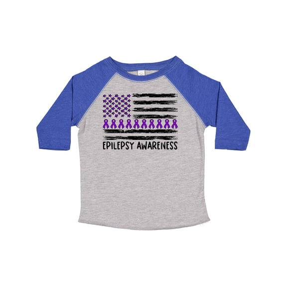 Inktastic Epilepsy Awareness Purple Ribbons and Flag Boys or Girls Toddler T-Shirt