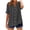 Summer Tops for Women Black, variant on Womens Cotton Linen Summer Tops, Short Sleeve Shirts for Women Casual Lightweight Striped Printed V Neck Button Down T-Shirts