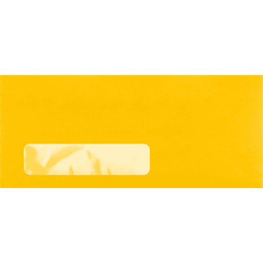 LUXPaper #10 Window Envelopes, 4 1/8 x 9 1/2, 80lb. Sunflower Yellow, 50 Pack,