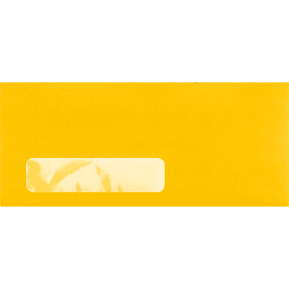 LUXPaper #10 Window Envelopes, 4 1/8 x 9 1/2, 80lb. Sunflower Yellow, 500 Pack,