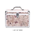 thumbnail image 3 of bedienty Storage Case Makeup Box Multifunctional Jewelry Container Light-weight Hard Shell Organization Cosmetic Tools Organizer Beige/L, 3 of 6