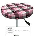 thumbnail image 2 of Uemuo Heart Plaid Pattern Round Bar Stool Seat Covers Washable Stool Cushion Slipcover Elastic Bar Chair Covers-14 inch, 2 of 7