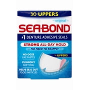 Sea-Bond Secure Denture Adhesive Seals, Original Uppers, Zinc-Free, All-Day-Hold, Mess-Free, 30 Count - 8 Pack