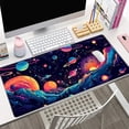 thumbnail image 2 of Space Planet Desk Mat Cute Large Purple Gaming Mouse Pad Kawaii Galactic Explorer Starry Desk Pad Laptop Computer Mouse Keyboard Mat 31.5''''X15.7'''' XXL Extended Mousepad Desk Decor, 2 of 6