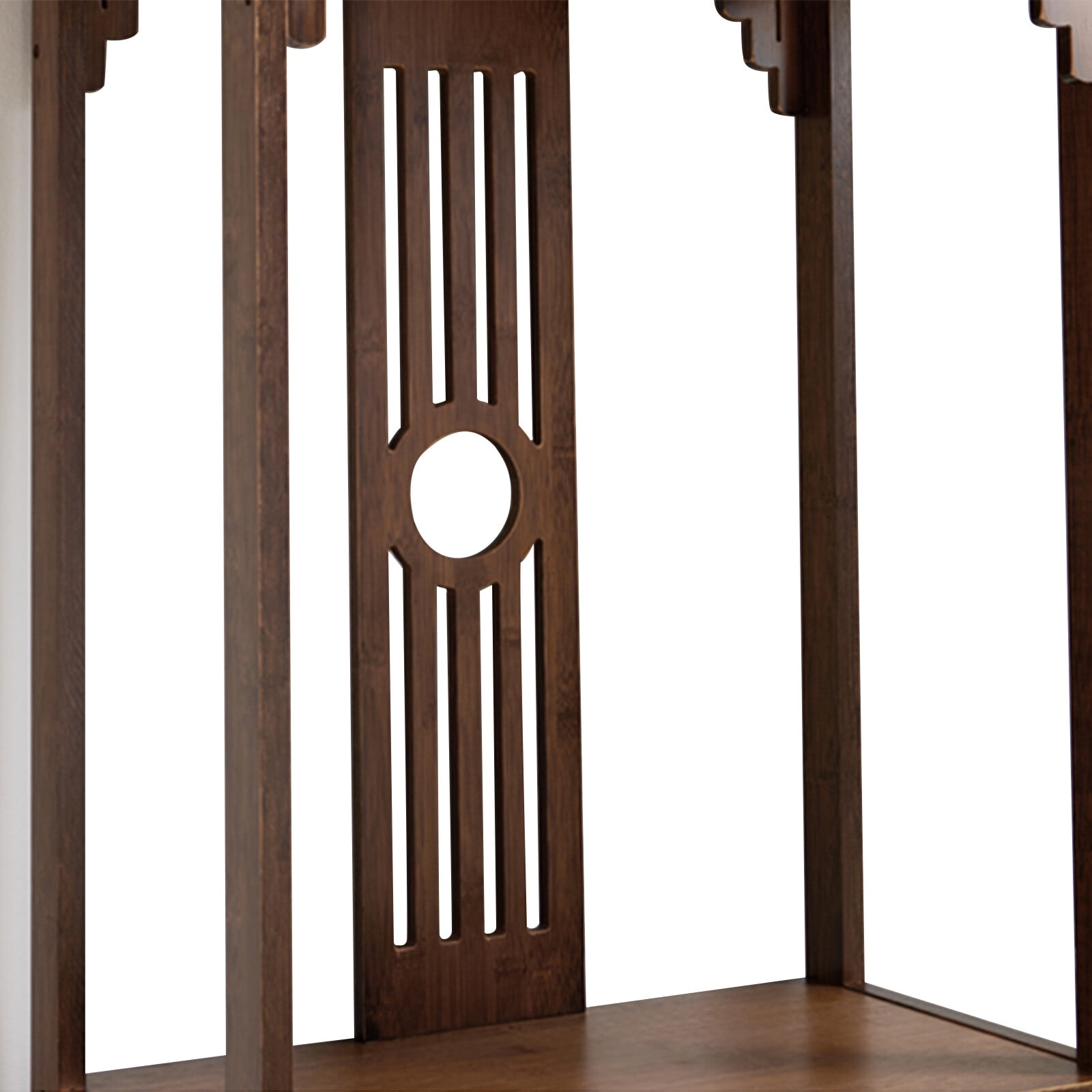 Walnut Bamboo Console Sofa Table, Vintage Sofa Table Narrow Long Console Table Japanese Style Entryway Table Hallway Table Couch Tablé Suitable for Home Living Room