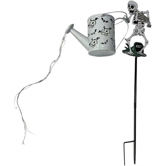 Generic Halloween Witch Watering Can Stake Solar LED Yard Decor