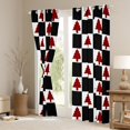 thumbnail image 3 of Feelyou Red Christmas Tree Black Out Curtains, Square Plaid Buffalo Curtains Pack of 2 (42x63 Each), Teens Boys Girls Kids Bedroom Curtains, Blackout Curtains Home Decor, 3 of 6