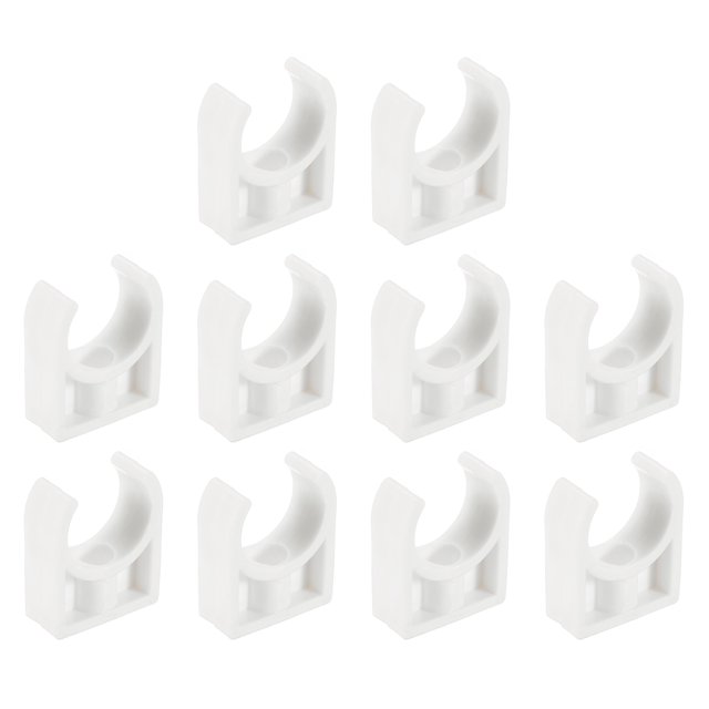 Unique Bargains PVC Pipe Clamps Clips, 50 Pack Fit for 25mm(1') OD Hose Hanger Support, White