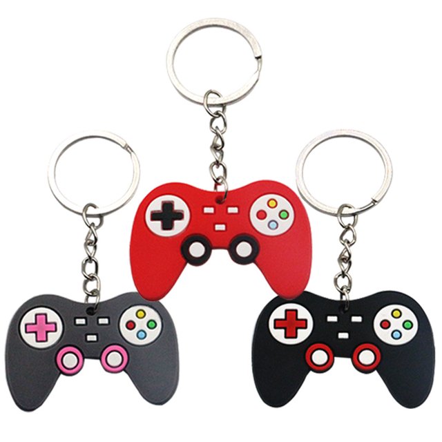 Llavero con mango de consola de juegos de PVC, llavero para fiestas navideñas, pequeños regalos