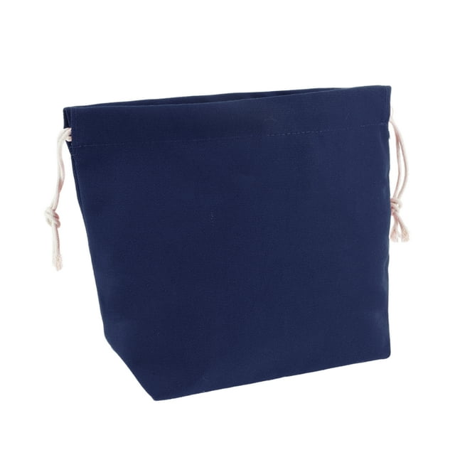 Bolsa de Maquillaje Pequeña con Cuerda para Mujeres para Actividades al Aire Libre Viajes Vacaciones Lona Azul Marino-M