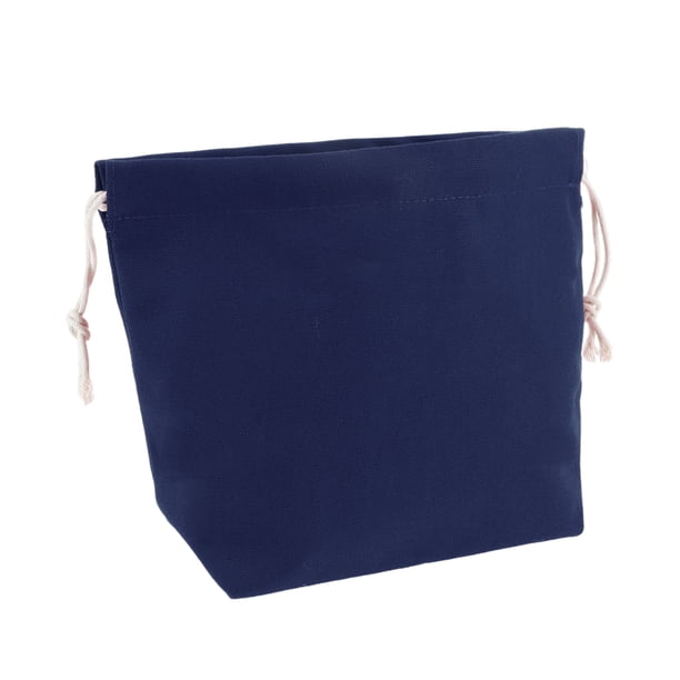 Bolsa de Maquillaje Pequeña con Cuerda para Mujeres para Actividades al Aire Libre Viajes Vacaciones Lona Azul Marino-M