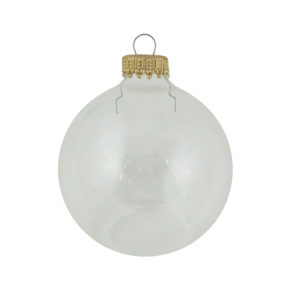 8ct Clear Glass Christmas Ball Ornaments 2.5" (67mm)