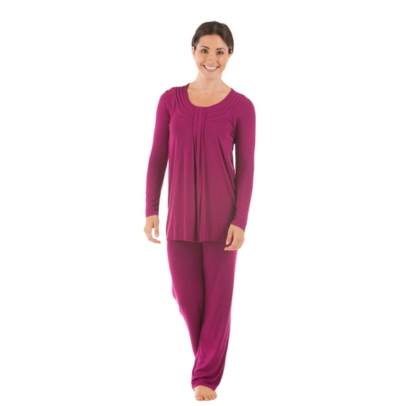 Women's Long Sleeve PJs in Bamboo Viscose (Replenish) Cozy Pajama Set by Texere