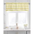 thumbnail image 2 of Yellow Stripes Kitchen Valances for Windows Farmhouse Linen Window Valance Curtain for Living Room Window Treatment Vintage Farmhouse Linen Styles Boho Valance Rod Pocket Topper Drape, 42 x 12 Inch, 2 of 6