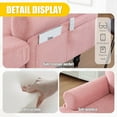 thumbnail image 3 of Modern Minimalist Chenille Fabric Chaise Lounge Recliner Single Sofa with Comfortable Backrest, Rest Chair Sofa with Wooden Legs and Armrests Side Pockets for Living Room, Bedroom, Office, Pink, 3 of 8