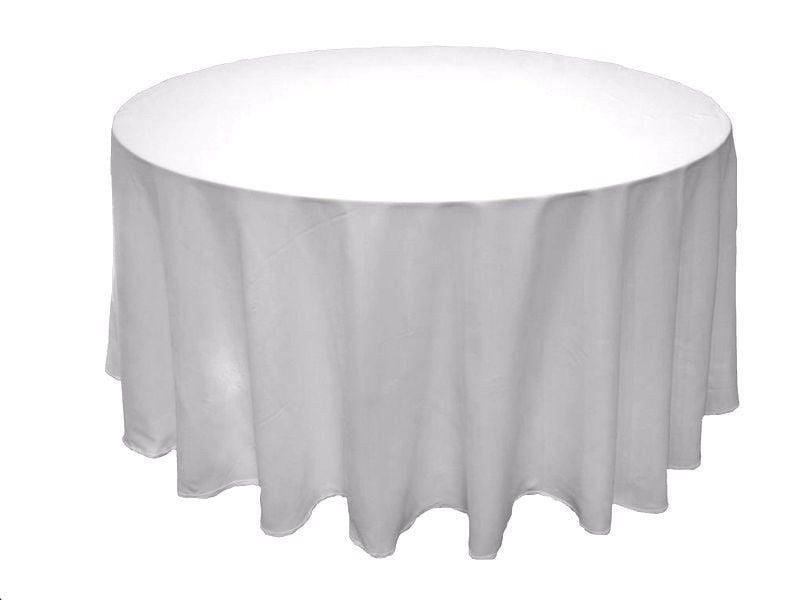 White Polyester Round 132" Tablecloth Table Cover Banquet Event Party Dining 