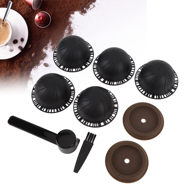 Cápsulas De Café Recargables, Amplia Compatibilidad, 5 Cápsulas De Café Reutilizables PP SUS Con Cepillo Para El Hogar