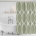 thumbnail image 4 of Sage Green Abstract Waterproof Fabric Shower Curtain,Modern White Geometric Twisted Art Waterproof Fabric Shower Curtain for Bathroom Curtains Bathtubs Shower Curtains with 12 Hooks Stall 48x72in, 4 of 8