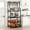 Rustic Black, variant on FOLDLIFE Baker Racks Kitchen with Open Storage Shelves and 2 Large Wire Basket,5-Tier Kitchen Microwave Baker Rack with Adjustable Feet and Anti-Tip Kit,Microwave Oven Stand,Rustic Grey