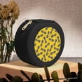 thumbnail image 6 of Fuzoiu Summer Pineapple Print Portable Jewelry Box,Round Mini Leather Travel Jewelry Case,Small Travel Jewelry Organizer,Jewelry Holder for Ring Necklace Earring for Women Girls-Black, 6 of 7