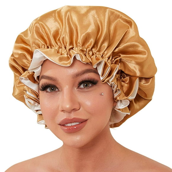 Silk Bonnet for Natural Hair Bonnets for Black Women, Satin Bonnet for Long Hair Cap for Sleeping, Large Silk Hair Wrap for Curly Hair Bonnet for Sleeping (Black)