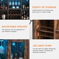 thumbnail image 3 of Ourlova Wine Bar Cabinet with Led Light Glass Door Liquor Cabinet with Wine Rack Coffee Bar Table with Storage Liquor Sideboard with Adjustable Shelves for Living Room 47.2 inch Rustic Brown, 3 of 8