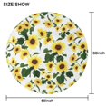thumbnail image 6 of White Green Leaf Sunflower Pattern Round Tablecloth 60"x60",Wrinkle Wipeable Table Cloth for Kitchen Dining Room Picnic Patio Party, 6 of 6