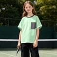 thumbnail image 3 of Eltusu Boys Athletic Shirts, Casual Cotton Active Crewneck Short Sleeve T-Shirts Green Size 9-10 T, 3 of 6