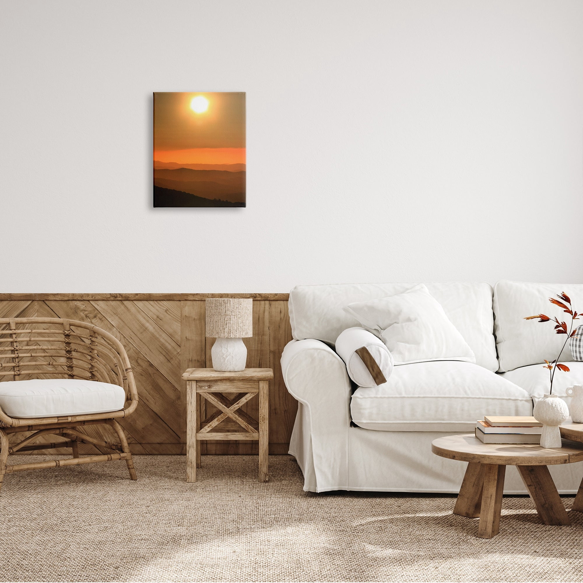 Stupell Industries Warm Sunset Sky Layered Mountain Range Landscape Photography, 30 x 40,Design by Daniel Sproul