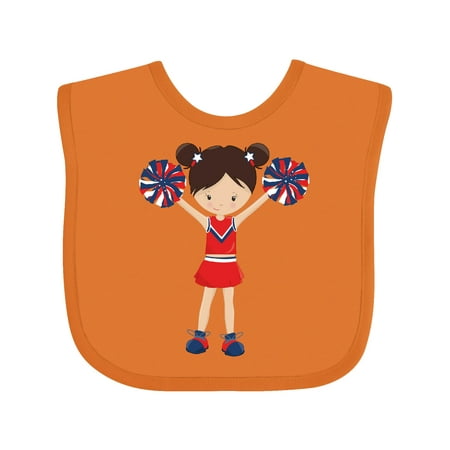 

Inktastic Cheerleaders Cheerleading Cute Girl Brown Hair Gift Baby Girl Bib