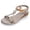 White, variant on Rokment Beach Glitter Rhinestones Platform Wedge Dressy Sandals for Women Bridal Boho Breathable Comfortable Linen Sole Espadrilles Chunky High Heel Slingback Summer Shoes Beige Size 6.5
