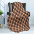 thumbnail image 4 of Tartan Soft Flannel Fleece Throw Blanket, British Traditional Design Classic Country Style Checkered Pattern, Cozy Plush for Indoor and Outdoor Use, 50" x 60", Charcoal Grey Marigold, by Ambesonne, 4 of 5
